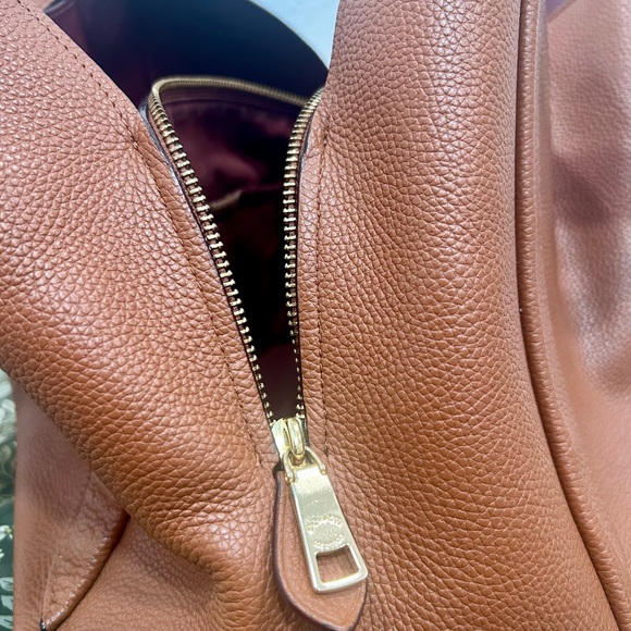 Coach Hadley Hobo Brown Leather Tote Bag - Picture 9 of 10